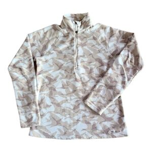 Eddie Bauer Printer 1/4 Zip Quest Fleece in Neutral Canada Goose Print - Size S
